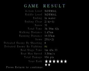 экран результатов игры Silent Hill 2