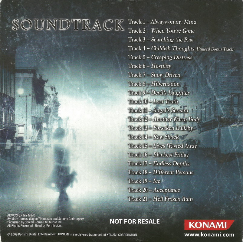 Silent Hill: Shattered Memories Original Soundtrack  CD-R