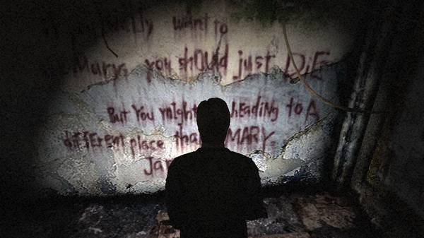 This wall drawing in Silent Hill 2 never fails to amuse me. : r