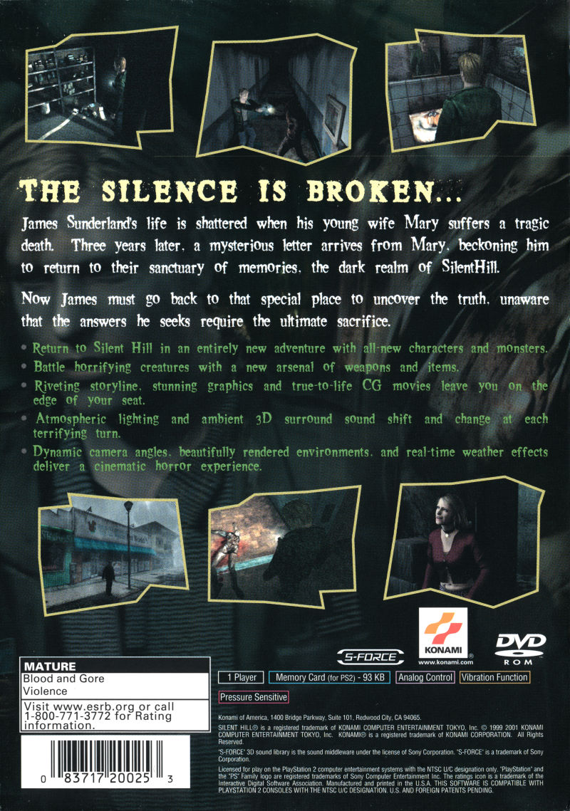 pc SILENT HILL 2 Directors Cut Game REGION FREE PAL EXCLUSIVE RELEASE  Director's 83717234296