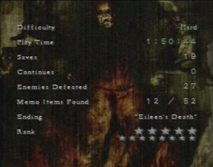 Silent Hill 2 game result screen