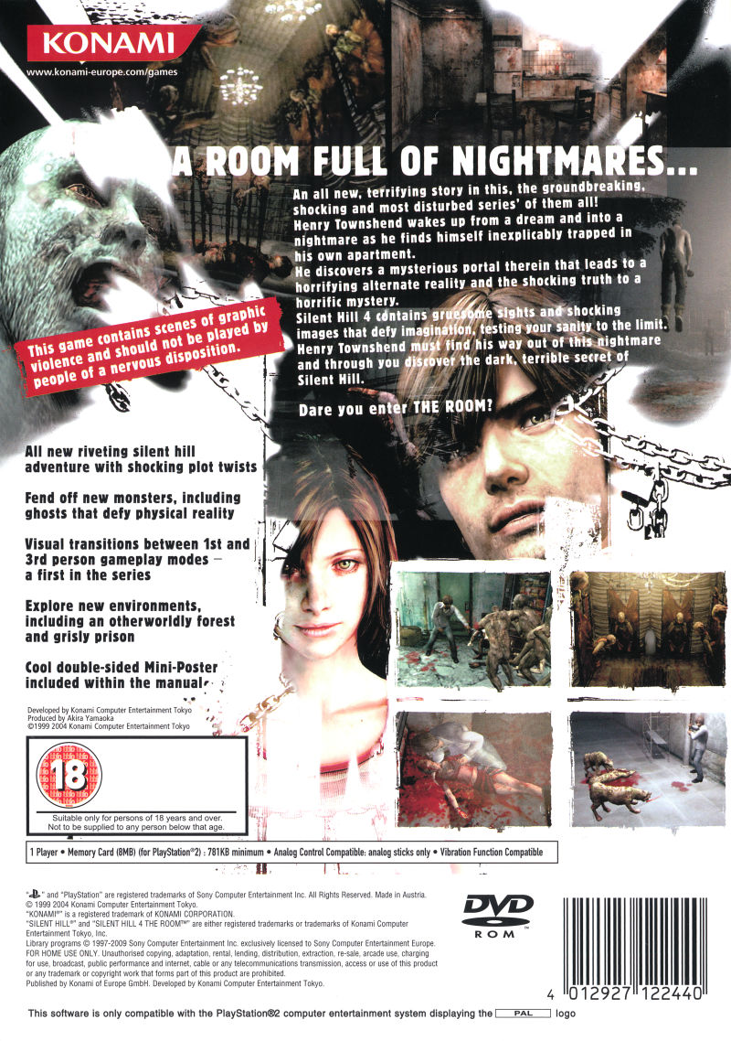 Silent Hill 4 The Room Sony Playstation 2 PS2 Japan ver Konami